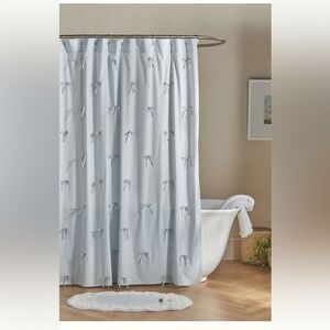 Anthropologie Bow Cotton Shower Curtain